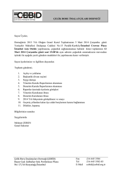 2013 Yılı Olağan Genel Kurul Toplantısı