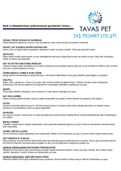 Kedi ve K&ouml;peklere yedirmememiz gerekenler