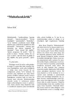 Muhafazak&acirc;rlık