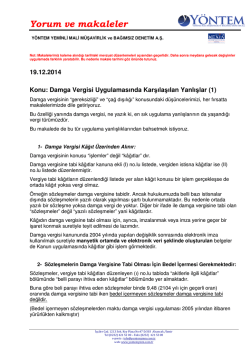 Damga Vergisi Uygulamasında Karşılaşılan Yanlışlar (1)