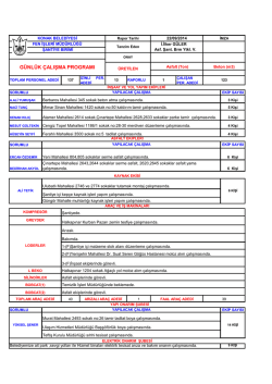 g&uuml;nl&uuml;k &ccedil;alışma programı