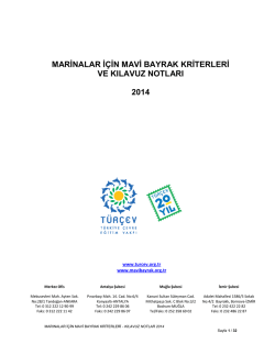 MARİNALAR İ&Ccedil;İN MAVİ BAYRAK KRİTERLERİ