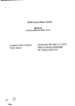 EPDK Onaylı İletim Tarifesi