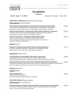 İ&ccedil;indekiler - Zeynep Kamil Tıp B&uuml;lteni