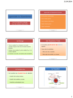 Egzersizde Isıl D&uuml;zenleme DERS NOTLARI