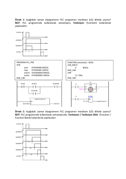 Örnek 1: Aşağıdaki zaman diyagramının PLC programını merdiven
