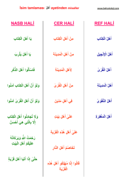 NASB HALİ CER HALİ REF HALİ الْكِتَابٌِ ٌ أَهْلٌَ ٌيَا الْكِتَابٌِ ٌ مِنٌْأَهْل