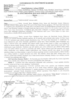 çanakkale il encümeni kararı