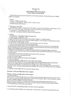 iHALE iLANı T.c. BEYT&Uuml;ŞŞEBAP KAYMAKAMLIĞI