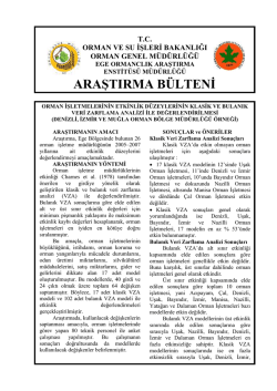 ege b&ouml;lgesi orman işletmelerinin etkinlik d&uuml;zeylerinin