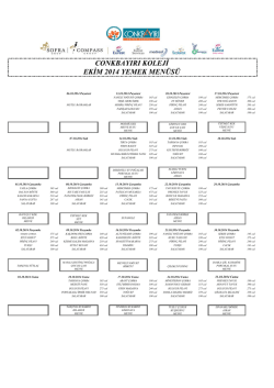 conkbayırı koleji ekim 2014 yemek men&uuml;s&uuml;