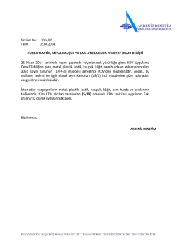 AKDENİZ DENETİM HURDA PLASTİK, METAL KAU&Ccedil;UK VE CAM