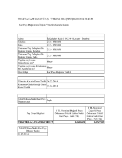 06.03.2014 Kar Payı Dağıtımına İlişkin Yönetim Kurulu