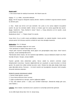 1. Ekol olarak Klasik bir edebiyat kavramıdır. Akıl ilkesini esas alır