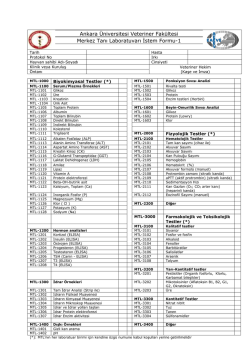 Merkez Tanı Laboratuvarı İstem Formu 1