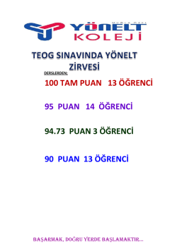 TEOG Sınavında Y&ouml;nelt Zirvesi