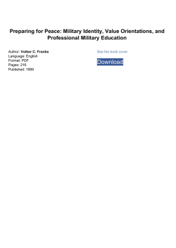 Preparing for Peace: Military Identity, Value Orientations, and