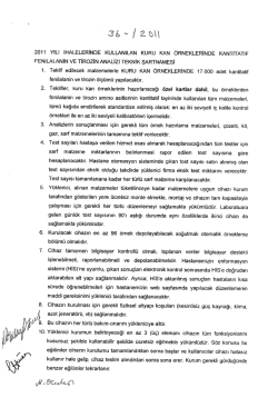 2011 YILI İHALELERİNDE KULLANiLAN KURU KAN