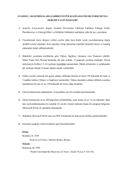 JAHRBUCH F&Uuml;R KLEINASIATISCHE FORSCHUNG