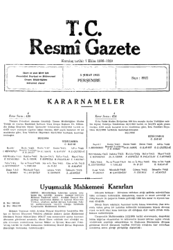 KARARNAMELER Uyuşmazlık Mahkemesi Kararları