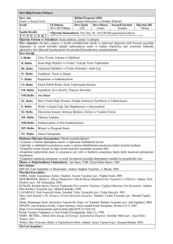 Ders Bilgi Formu (T&uuml;rk&ccedil;e) Ders Adı: Emek ve Sosyal Teori B&ouml;l&uuml;m