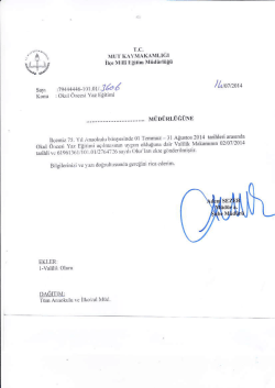 İl&ccedil;e Milli Eğitim M&uuml;d&uuml;rl&uuml;ğ&uuml; Yazısı