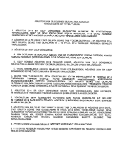 1.__ RĞUŞTOS 2014 ER cELP D&Ouml;NEMİNDE sIL&Aring;HALTINA