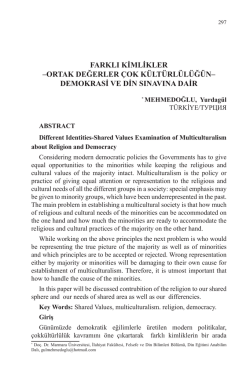 ortak değerler çok kültürlülüğün