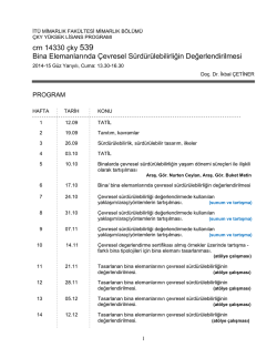 crn 14330 &ccedil;ky 539 Bina Elemanlarında &Ccedil;evresel S&uuml;rd&uuml;r&uuml;lebilirliğin