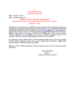 Ek-İthalat Genel M&uuml;d&uuml;rl&uuml;ğ&uuml; Tasarruflu Yazısı tam metni