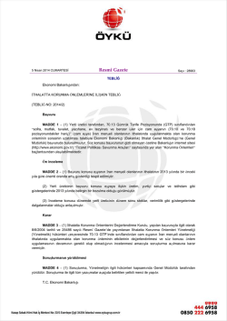 İran Menşeli Camdan Sorfa Eşyası ithalatında mevcut Ek Mali