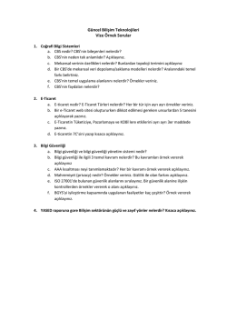 G&uuml;ncel Bilişim Teknolojileri Vize &Ouml;rnek Sorular