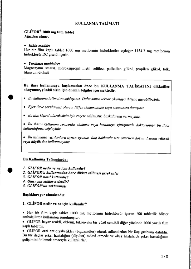 Glifor 1000 mg zinc sulfate