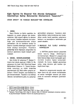 Eğik Eğilme Ve Eksenel Y&uuml;k Altında Gelişig&uuml;zel