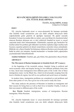 RUS G&Ouml;&Ccedil;MENLERİNİN İSTANBUL YOLCULUĞU (XX