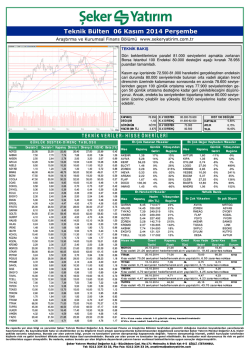 Teknik B&uuml;lten 06 Kasım 2014 Perşembe