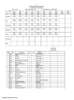 Haftalık Ders Programı