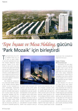 Tepe İnşaat ve Mesa Holding gücünü Park Mozaik için birleştirdi