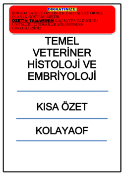 A&Ouml;F TEMEL VETERİNER HİSTOLOJİ VE EMBRİYOLOJİ