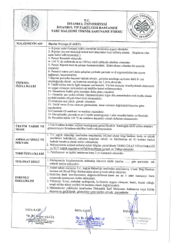 Teknik Şartname - İstanbul &Uuml;niversitesi