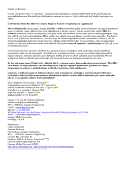 Değerli Meslektaşım, Kocaeli &Uuml;niversitesi`nde 11-13