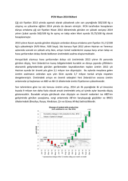 IFCN Nisan-2014 B&uuml;lteni &Ccedil;iğ s&uuml;t fiyatları 2013 yılında aşamalı