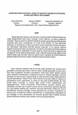 Hazır Betonda Santral &Ccedil;ıkışı Ve Şantiye Teslimi Kalitelerin