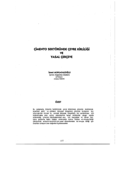 Çimento Sektöründe Çevre Kirliliği ve Yasal Çerçeve