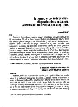 İSTANBUL AYDIN &Uuml;NİVERSİTESİ &Ouml;ĞRENCİLERİNİN BESLENME