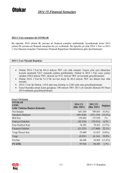2014 1Y Sonu&ccedil;ları