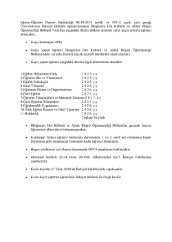 2014-2015 &Ouml;ğretim Yılı İlahiyat B&ouml;l&uuml;m&uuml; &ouml;ğrencilerinden İlk&ouml;ğretim