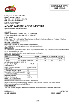 &Uuml;r&uuml;n Spesifikasyonu