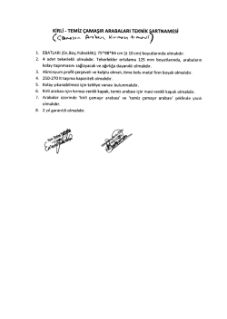 KiRLi - TEMİZ &ccedil;AMAşıR ARABALARI TEKNİK ARTNAMEsi