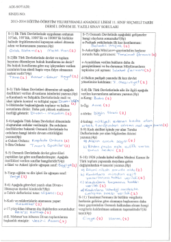 ADI-SOYADl: SINIFI-NO: